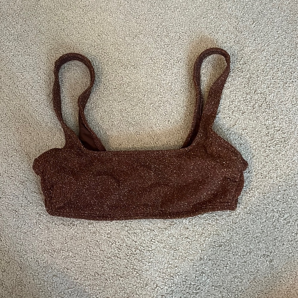 Brown sparkly bikini top